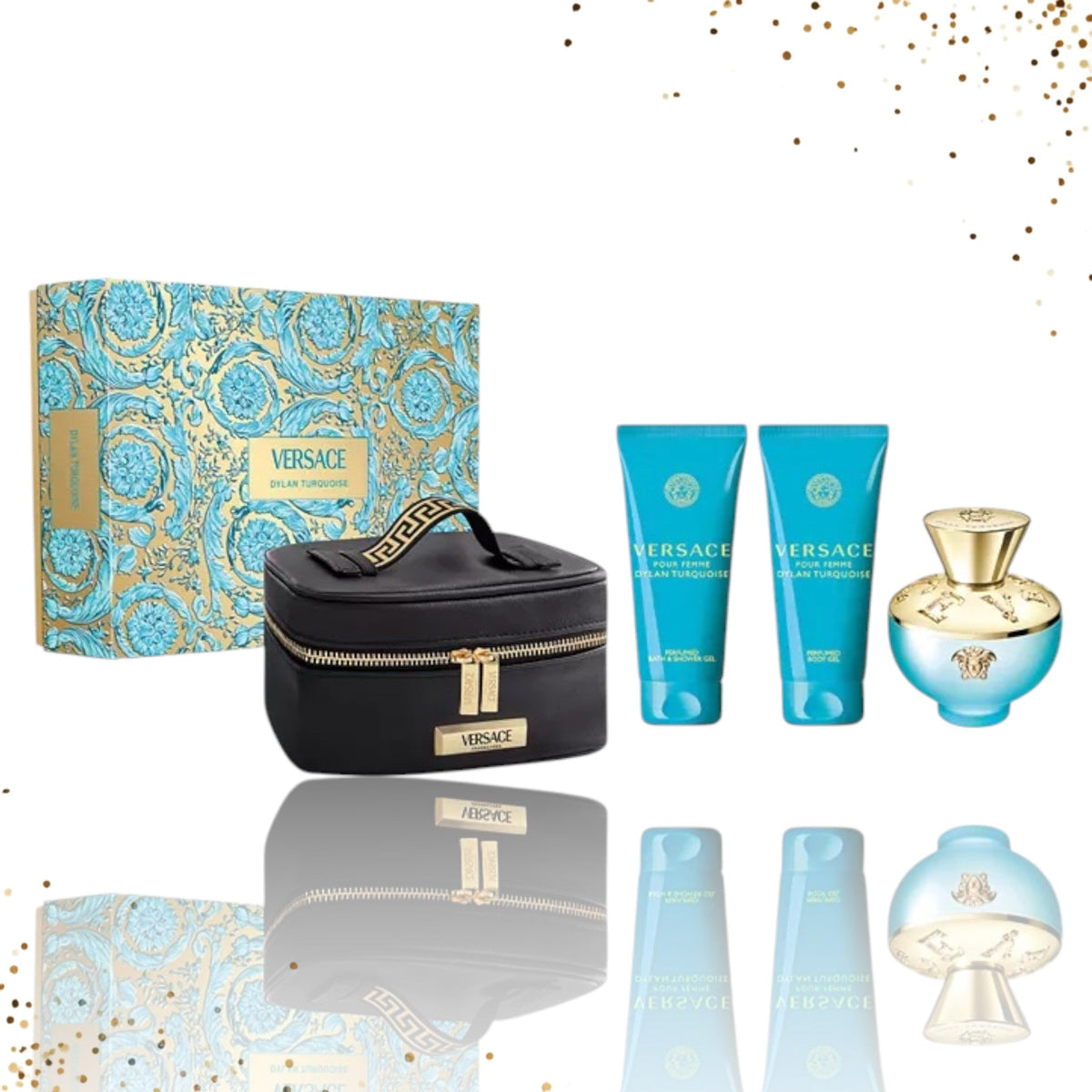 Set de regalo Dylan Turquesa de Versace, 4 piezas